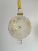 Frosted Globe w/ Eccentric Designs- Egyptian Hand Blown Glass Ornament