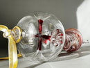 Clear Trumpets with natural Swirl Colored Glass Ornaments - Egyptian Hand Blown