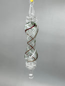 Curved colored swirl glass ornament- Egyptian Handblown.