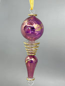 Glass Globe W/ Tear Drop Ornament - Egyptian Hand Blown Glass