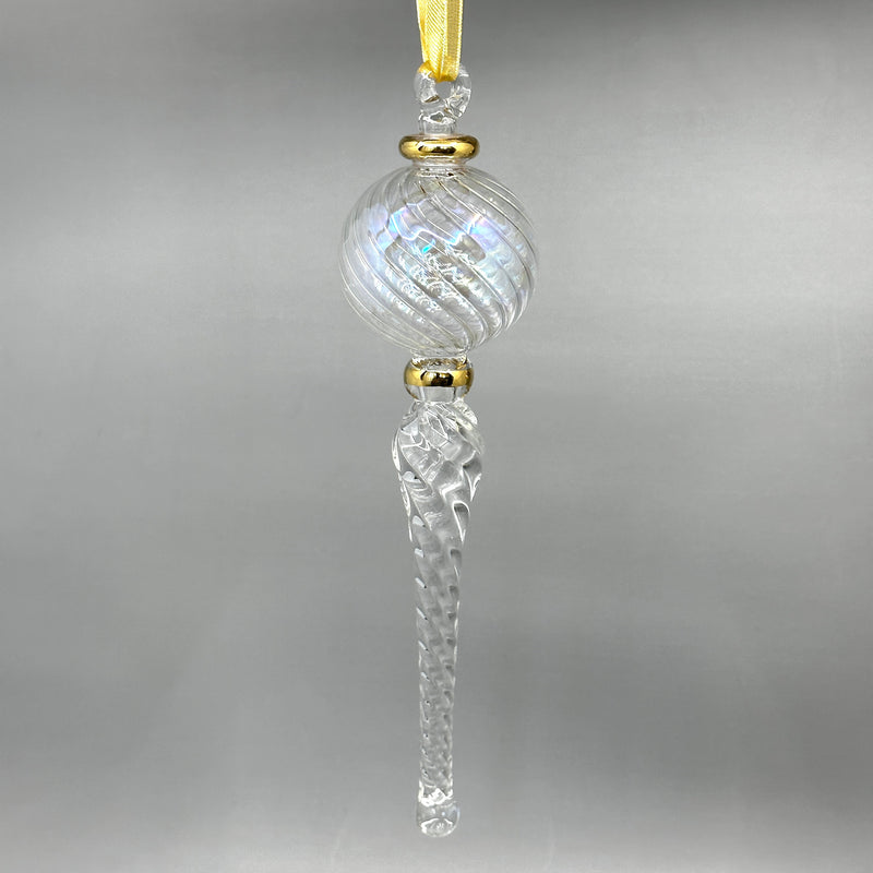 Glass Globe icicle Ornament - Egyptian Hand Blown Glass