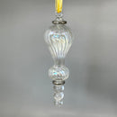 Large Swirl Glass Tear Drop Ornament - Egyptian Hand Blown Glass