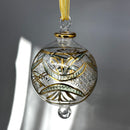 Large Crystal Globe w/ Green Glass Ends - Egyptian Hand Blown Glass Ornament