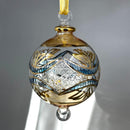 Large Crystal Globe w/ Green Glass Ends - Egyptian Hand Blown Glass Ornament