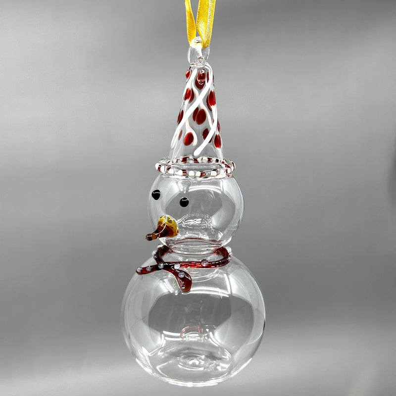 Snowman Ornament- Egyptian Hand Blown Glass