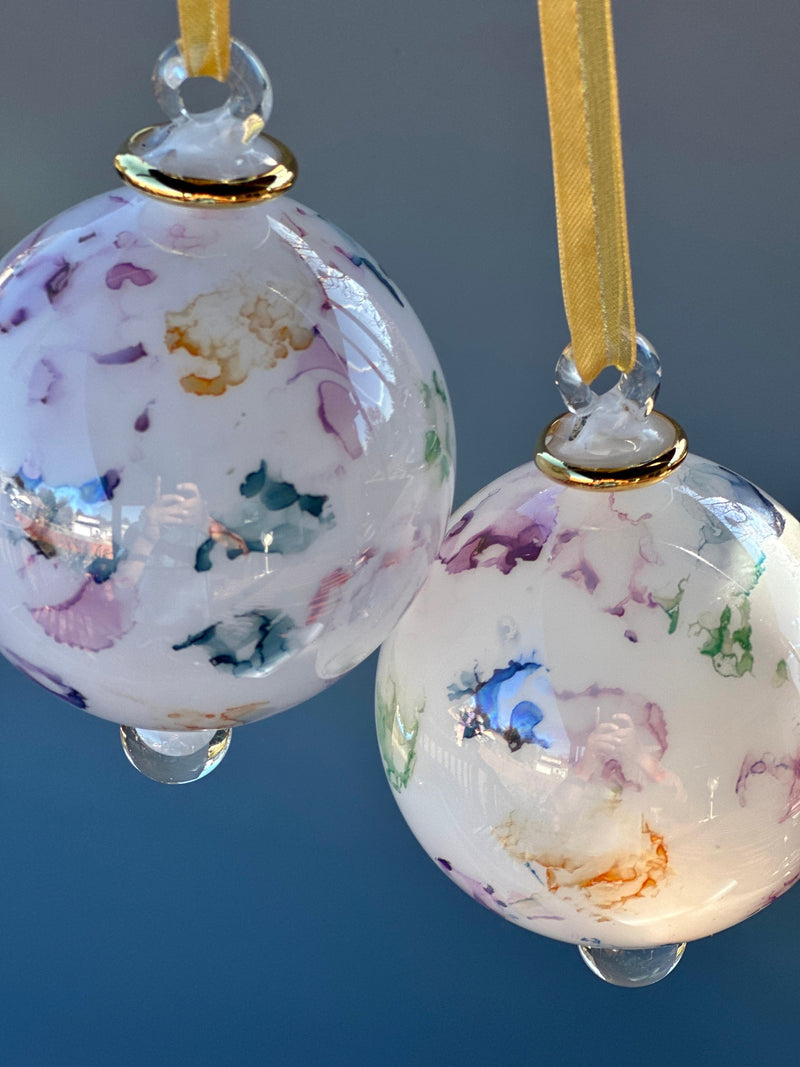 Hand Made Egyptian Blown Glass Christmas Tree Ornament