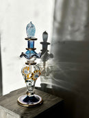 Luxury Embossed Glass Design Egyptian Handblown Perfume Bottles, Set of Five Variety