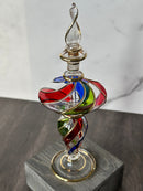 Colorful Perfume Bottle Sphere with Teardrop Stem – Egyptian Hand-Blown Glass