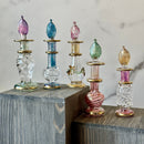 Miniature 5ML Assortment Gold Design Egyptian Handblown Glass Perfume Bottles, Set of Five Variety.