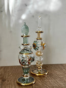 Luxury Embossed Glass Design Egyptian Handblown Perfume Bottles, Set of Five Variety